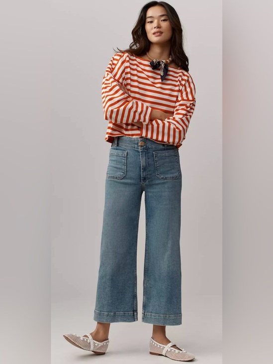 Maeve Denim - Anthropologie Colette Crop High-Rise Wide-Leg Jeans by Maeve size 26